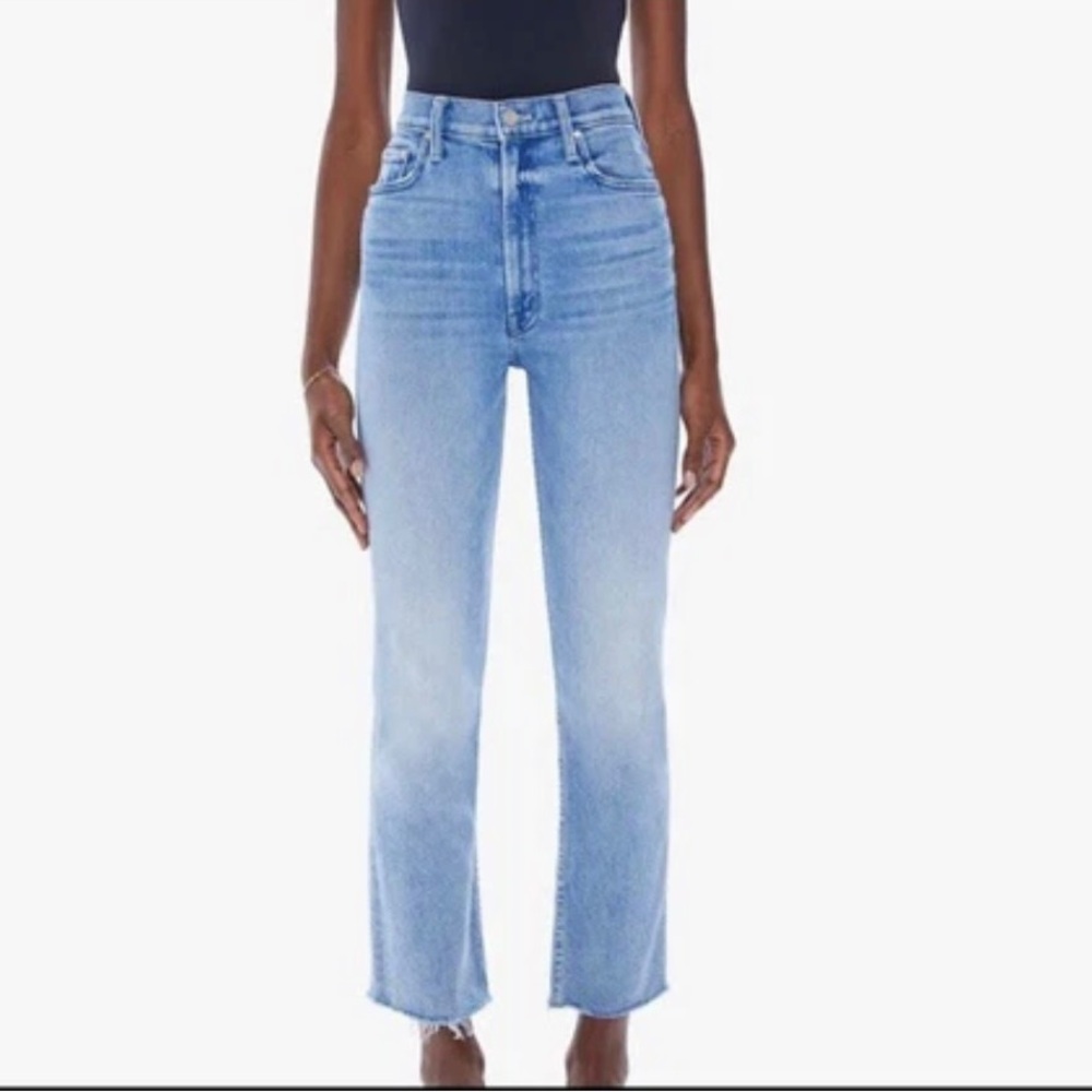 Mother Women's Size 25 High Waisted Rider Ankle Fray Straight Leg Jeans